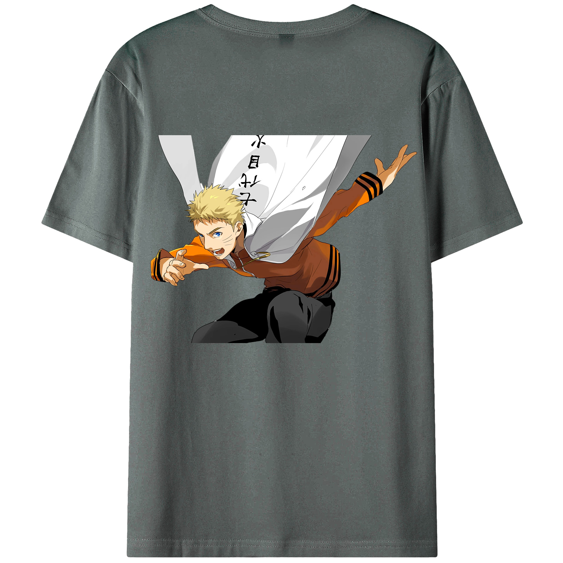 （画像用） NARUTO -ナルト- うずまき ナルト Uzumaki Naruto 綿100％ メンズ半袖Tシャツ（バックプリント） 通気性